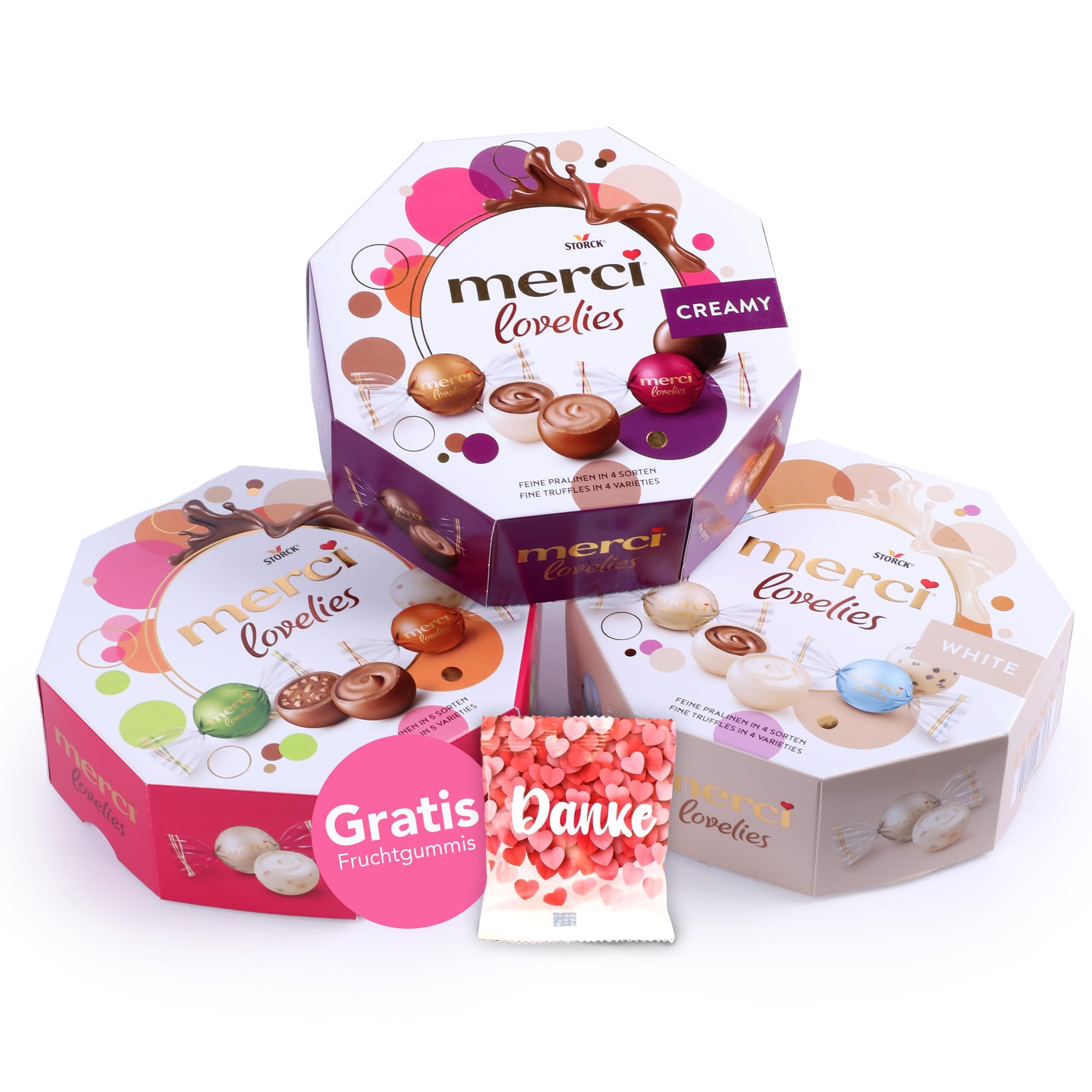 Merci Lovelies Classic, Creamy & White Set (3 x 185 g) - Elegant